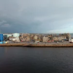 Aberdeen Uferpromenade, die Granitstadt mit ihren grauen Granitgebäuden, Schottland