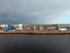 Aberdeen Uferpromenade, die Granitstadt mit ihren grauen Granitgebäuden, Schottland