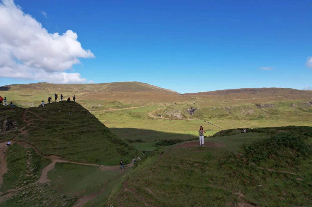 Fairy Glen Isle of Skye hilly landscape earth pyramids