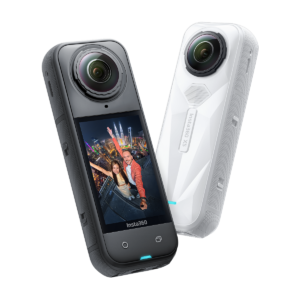 Insta360 X5 360 camera, black and white versions