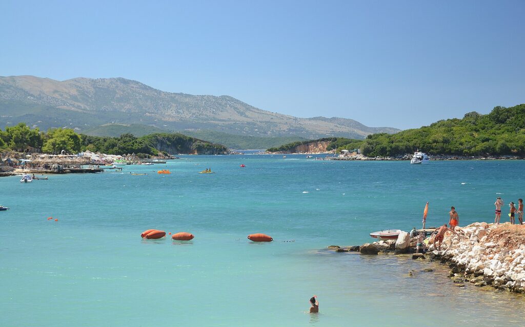 Turquoise water and islets of Ksamil, Albania