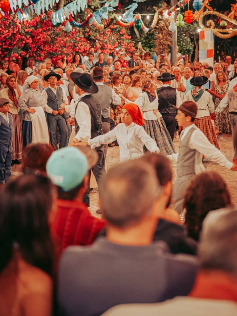 Folklore group and traditional dance at the Tavira garden during São João