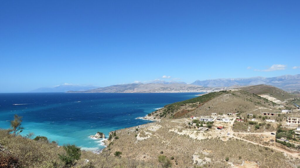 Bay of Sarande seen from Manastir, Albanian Riviera