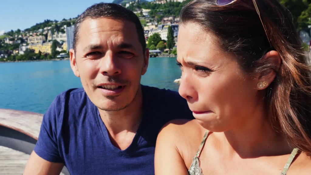 Abendlicht über dem Genfersee während unserer Etappe in Montreux
