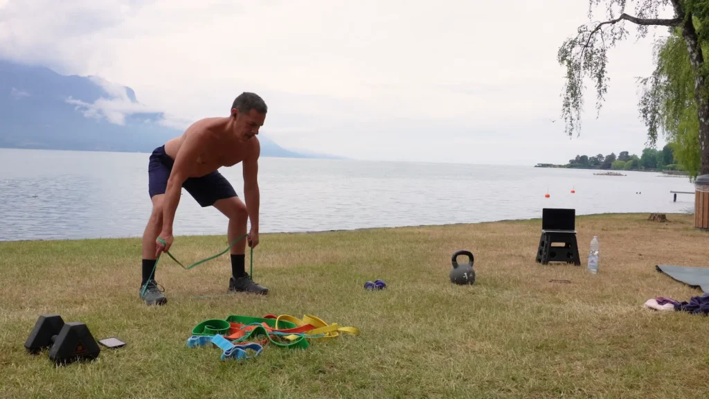 Xavier beim Sport am Genfersee in La Tour-de-Peilz